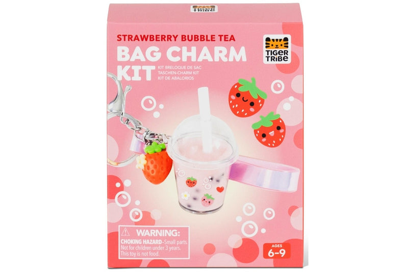 Tiger Tribe: Strawberry Bubble Tea - Bag Charm Kit