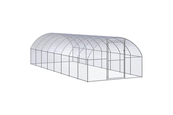 Outdoor Chicken Coop 3x8x2 m Galvanised Steel vidaXL