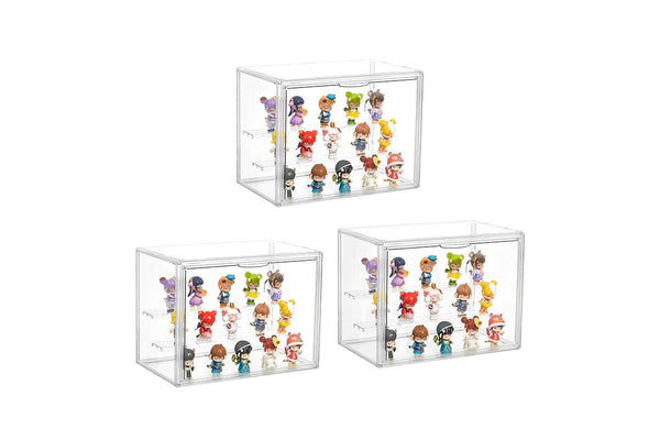 STORFEX 3 Pack Clear Plastic Display Box for Miniature Figures