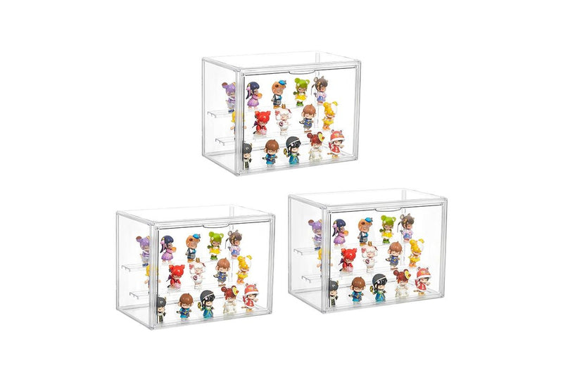 STORFEX 3 Pack Clear Plastic Display Box for Miniature Figures