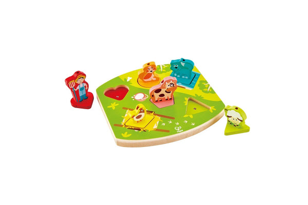 Hape Farmyard Sound Wooden Puzzle Educational Kids Toddler Activity Toy 18m+