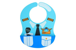 Marcus & Marcus Little Pilot Wide Bib Food Catcher Baby Toddler 6m+ Lucas Blue