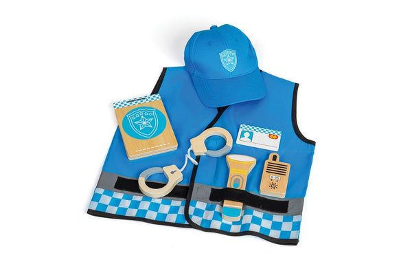 Bigjigs Toys Police Officer Vest & Cap Dress Up Kids Children Pretend Play 3-5y