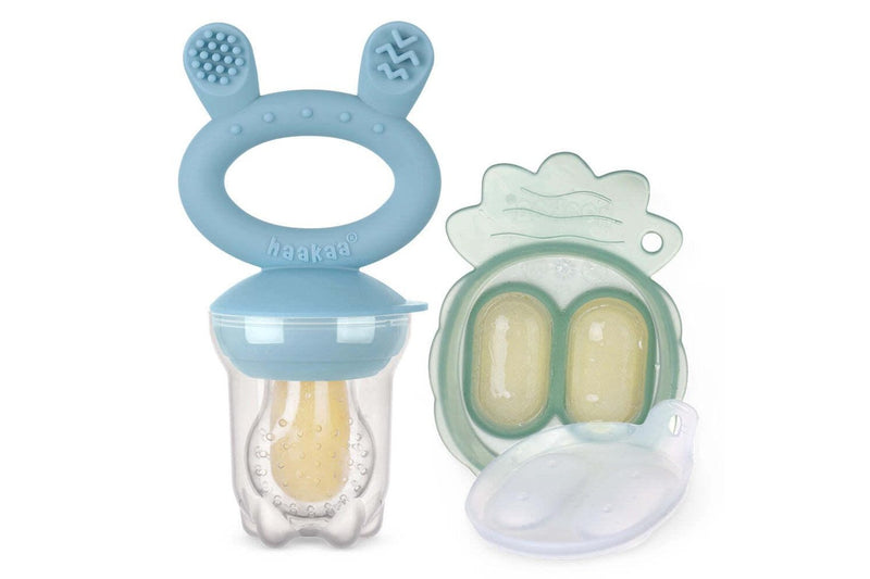 Haakaa: Fresh Food Feeder with Mini Nibble Tray - Sky Blue