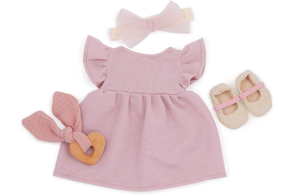 LullaBaby: 14" Outfit - Pink Dress with Shoes