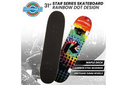 Kryptonics 31-inch Star Series Complete Skateboard Rainbow Dot