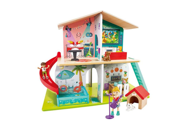 Hape Musical Rock & Slide Dollhouse w Sound Kids Children Interactive Toy 3y+