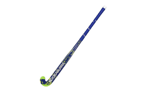 Kookaburra Voltage Wood 28'' Long Mid-Weight Field Hockey Stick Blue Yellow