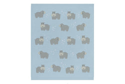 Living Textiles Whimsical 85cm Cotton Baby Blanket Pram Comforter Hippo Blue