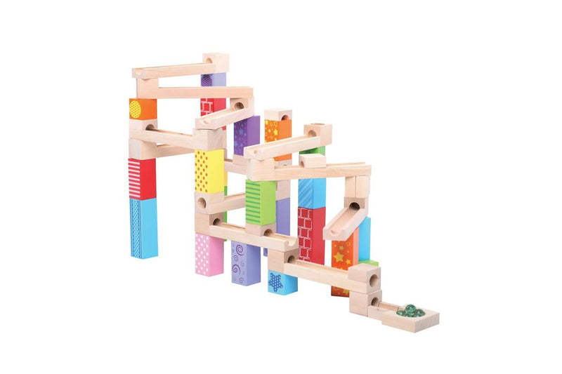 47pc Bigjigs Toys 20cm Marble Run Kids Children Wooden Educational Play Toy 3y+