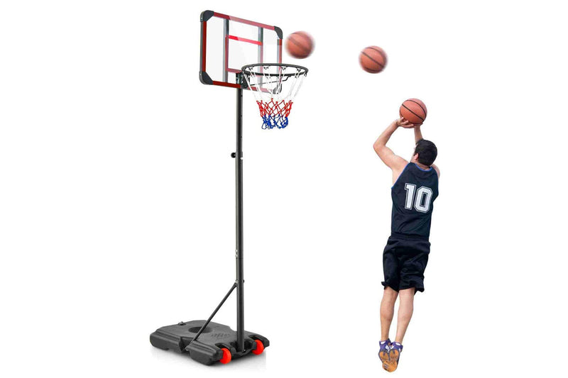 Costway 2.1m Basketball Hoop Stand System Adjustable Outdoor Basketball Ring w/Wheels & & Tripod Base