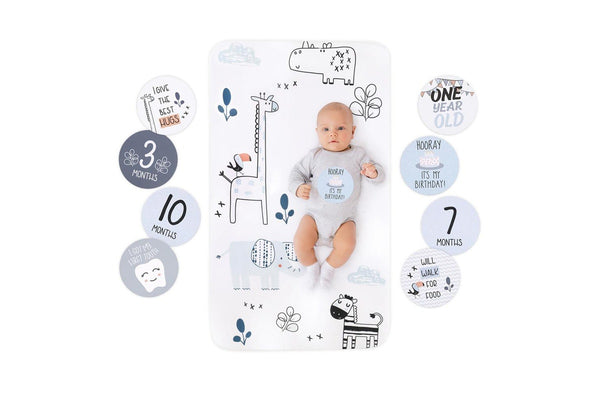 Little Haven Infant Monthly Photo Op Sheet & 12-Milestone Cards Safari 135cm