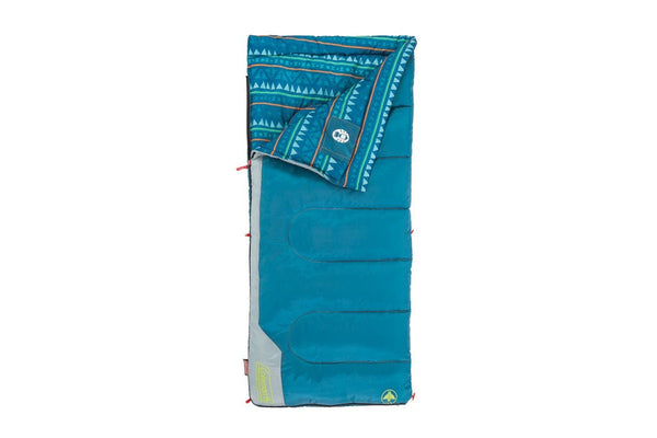 Coleman Sleeping Bag Youth Plus10C Temp Rating Teal And Grey Outdoor Camping