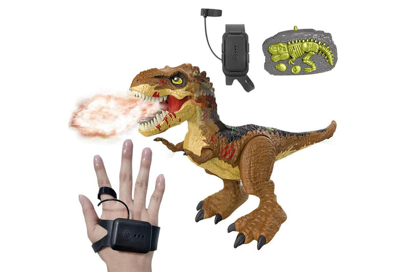 Remote Control T-rex Dinosaur Toy Realistic Tyrannosaurus Toys Gift for Kids Boys Girls-Brown