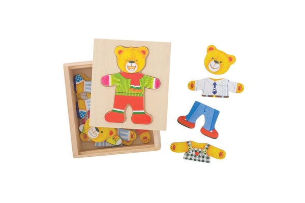 18pc Bigjigs Toys 14cm Dress Up Mr Bear Kids Children Fun Play Wooden Toy 3y+