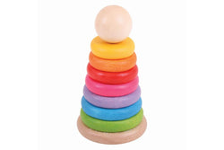 9pc Bigjigs Toys 17cm First Wooden Rainbow Stacker Kids Educational Toy 12m+