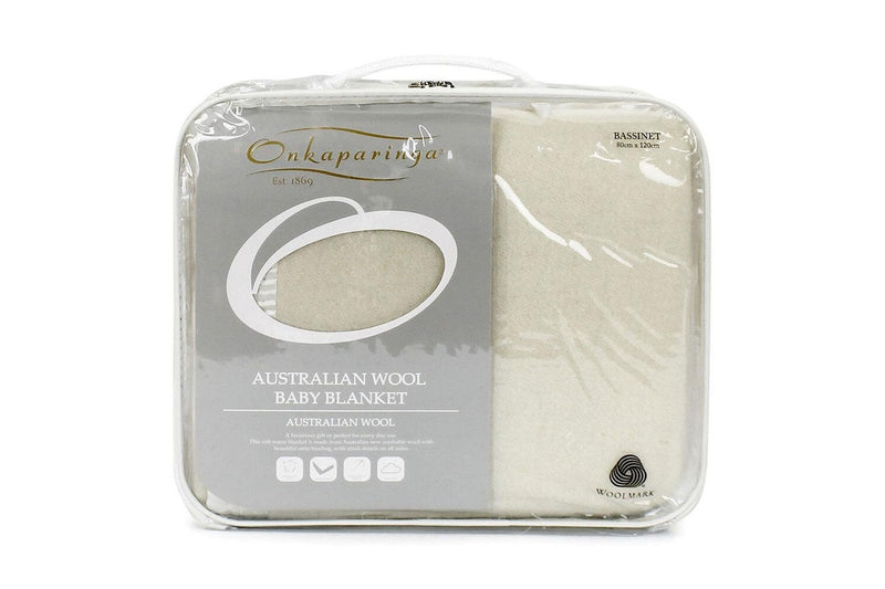 Onkaparinga Baby Australian Wool Soft Warm Nursery Blanket For Bassinet Cream