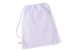 Westford Mill Cotton Gymsac Bag - 12 Litres (Pack of 2) (Lavender/White) (One Size)