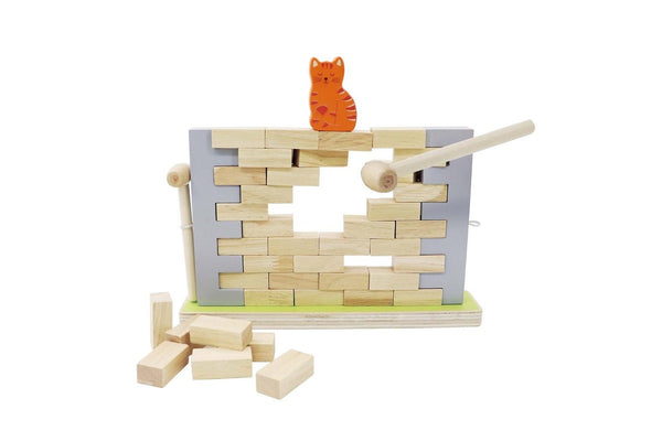 Kaper Kidz Wooden Building Blocks Bricks Wall Board Game Toy Kids w Hammer 3y+