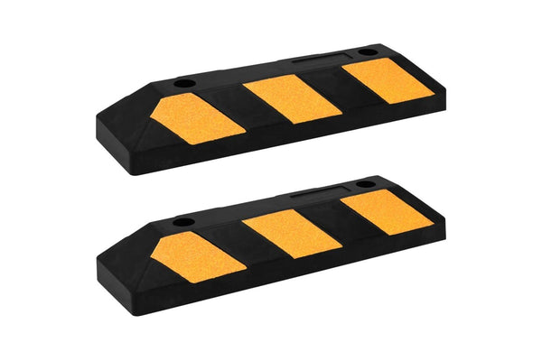 Reflective Parking Blocks 2 pcs 56x15x10 cm Rubber vidaXL