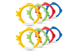 8pc Intex Underwater Sinking Fish Rings 6m+ Kids Swim Pool Diving Toys Water Fun