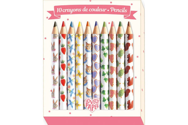 Djeco: Mini Coloured Pencils Aiko (10 Pack)