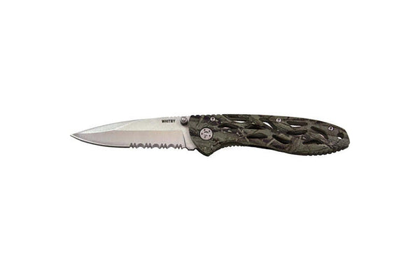 Whitby Knives Survival Camping SS Pocket Lock Knife Camo Handle - 3.5'' Blade