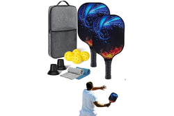 Fiberglass Pickleball Game Set 2 Pcs Pickleball Paddles with 4 Balls Style 2