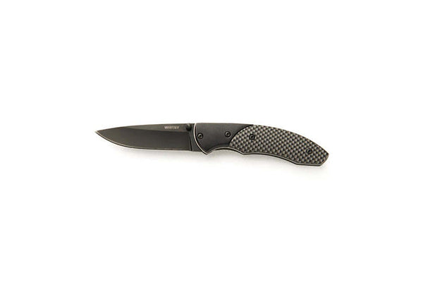 Whitby Knives Survival Camping SS Pocket Lock Knife C.Fibre Pattern - 2.75''