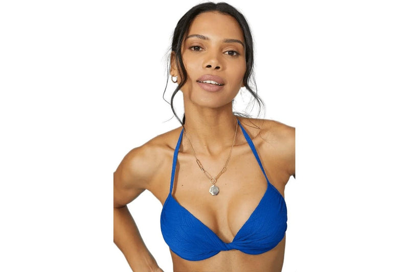 Debenhams Womens/Ladies Twisted Underwired Bikini Top (Cobalt Blue) (34C)