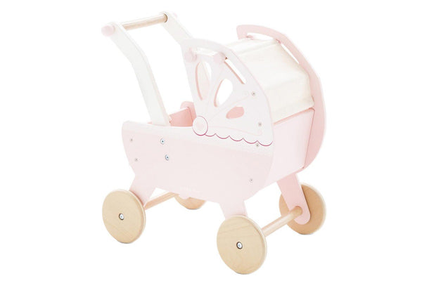 Le Toy Van Honeybake 46cm Sweet Dreams Pram Wooden Toy Pretend Play Kids 3+ Pink