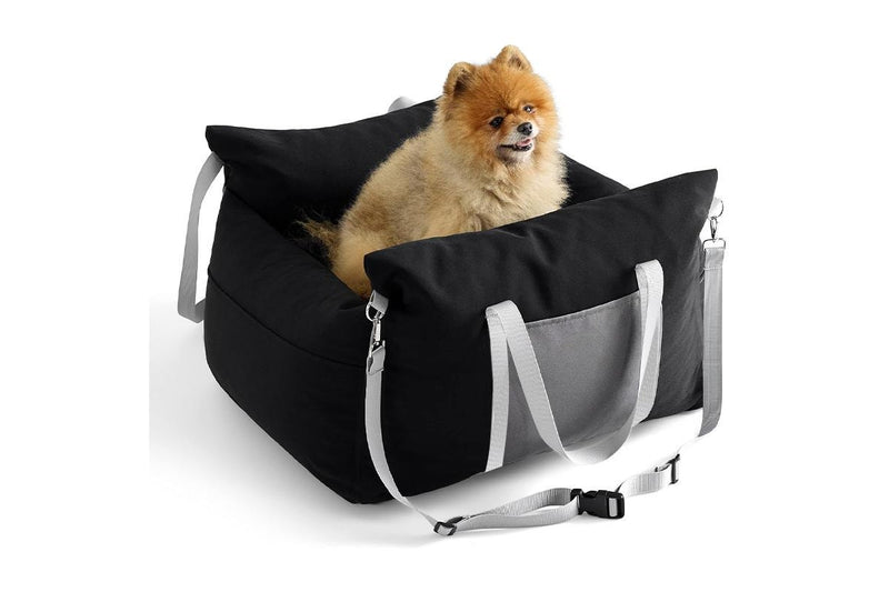 PETSWOL Pet Travel Carrier with Storage Pockets - Black