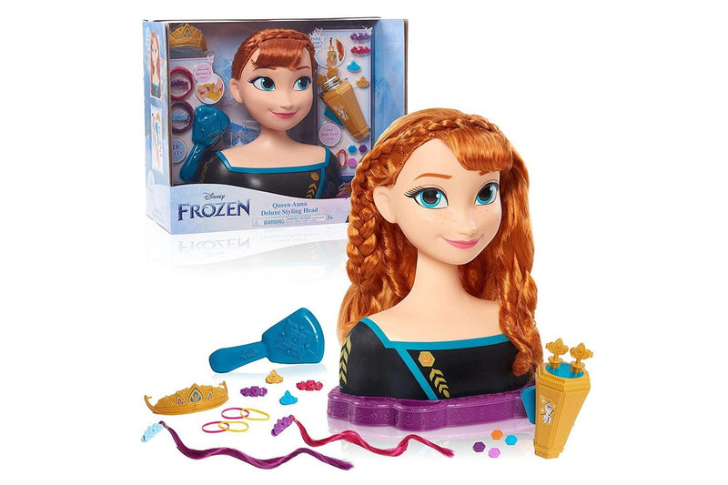 18pc Disney Frozen 2 Queen Anna Deluxe Styling Head Kids Children's Play Toy 3y+