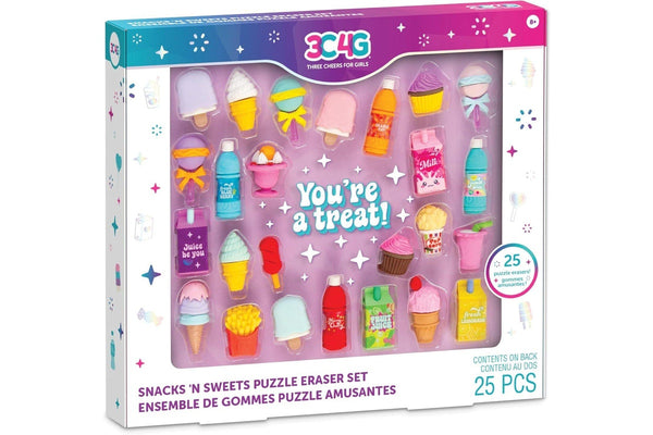 3C4G: Snacks & Sweets Puzzle Eraser Set