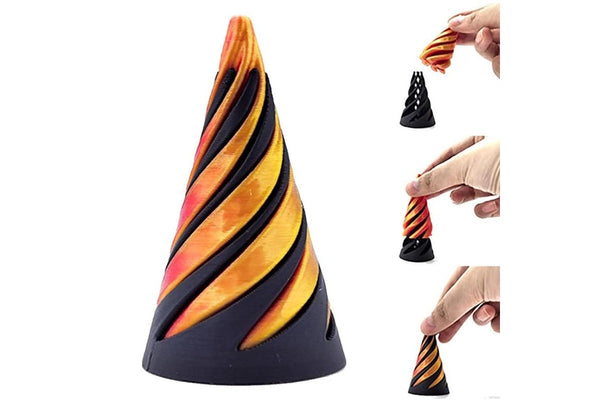 Spiral Cone Passthrough Sculpture 3D Printed Fidget Toy