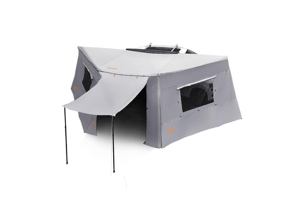 San Hima 180 Degree Awning With Side Wall Free-Standing Car Camping Sunshade