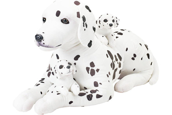 Wild Republic: Cuddlekins Jumbo Mom & Puppies Dalmatian - 30" Plush