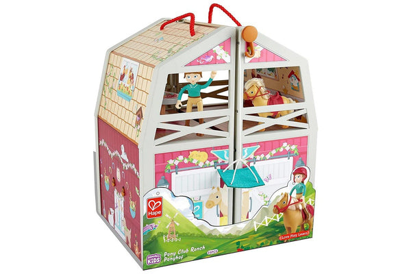 25pc Hape Pony Ranch Barn Stable Club Doll House Kids Childrens Playset Toy 3y+