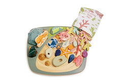 Tender Leaf Toys 35cm My Little Rock Pool Seashell Wood Toy Set w Pouch Kids 3+