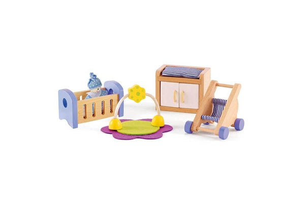 Hape Baby's Room Imaginative Kids Dollhouse Wooden Furniture Activity Toy 3+