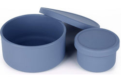 Haakaa: Round Silicone Food Container Set - Bluestone