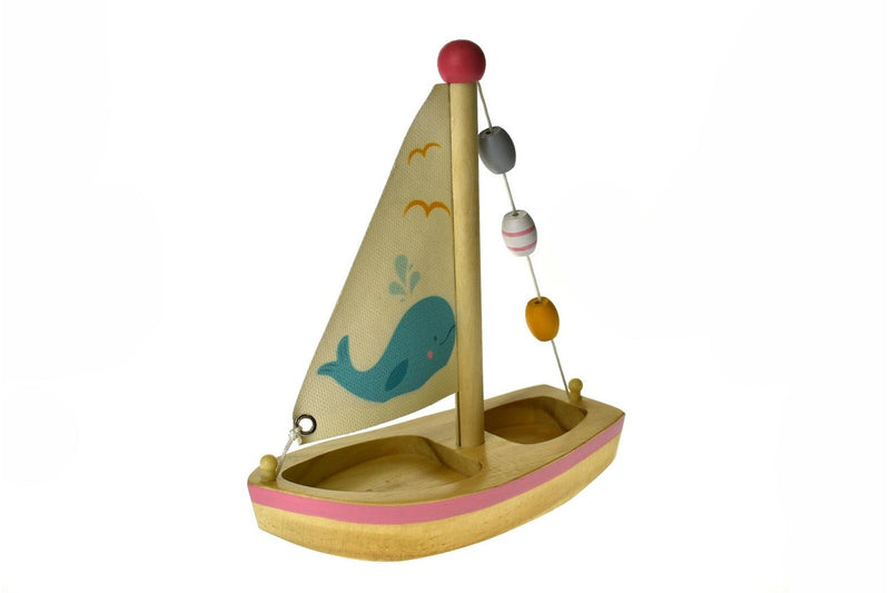 Kaper Kidz Calm & Breezy Wooden Sailboat Kids Children's Toy Whale 2yrs+