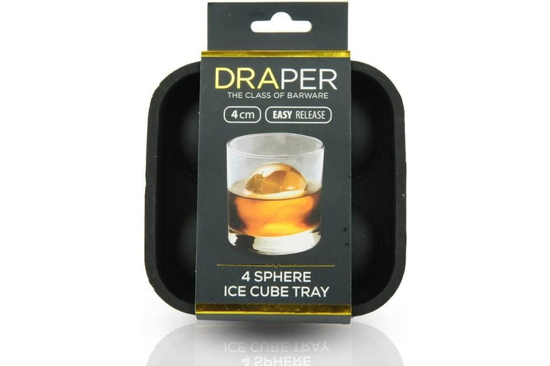 Draper Mini Whisky Silicone Ice Ball Tray 2Pce Fit For Your Cocktail, Popsicles, Whiskey, Wine, Cola, Iced Coffee Or Frozen Lemonade.