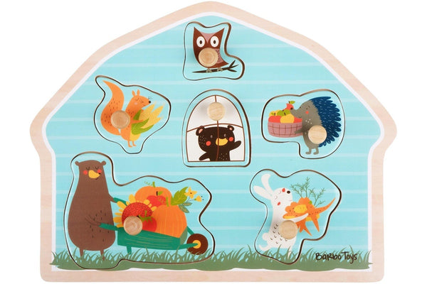 Barbo Toys: Little Woodies - Wooden Peg Puzzle