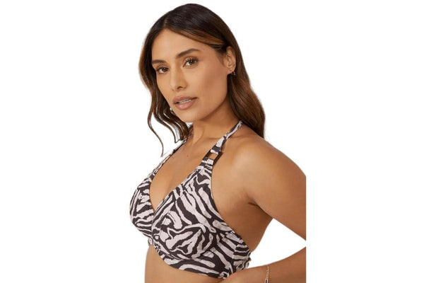 Gorgeous Womens/Ladies Animal Print Non-Padded Bikini Top (Brown) (32G)