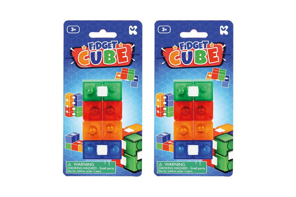 2x Fumfings 14cm Fidget Coloured Cube Kids Fun Play Sensory Educational Toy 3y+