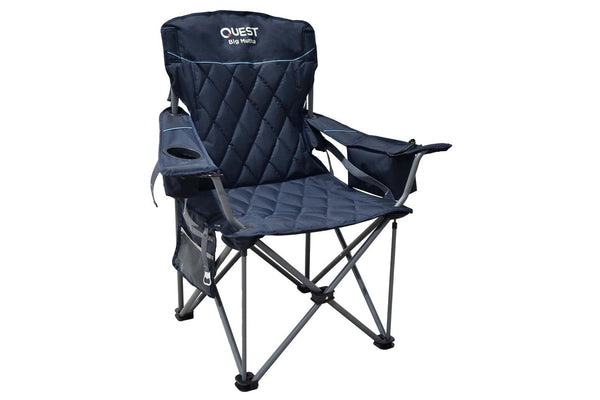 Quest Outdoors Steel Frame Polyester Big Mutha Camp Chair Midnight Blue