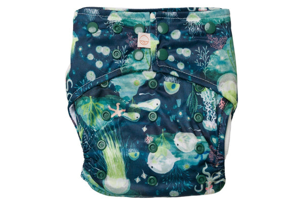 Nestling: Sassy Snap Nappy Complete - Under the Sea (One Size)