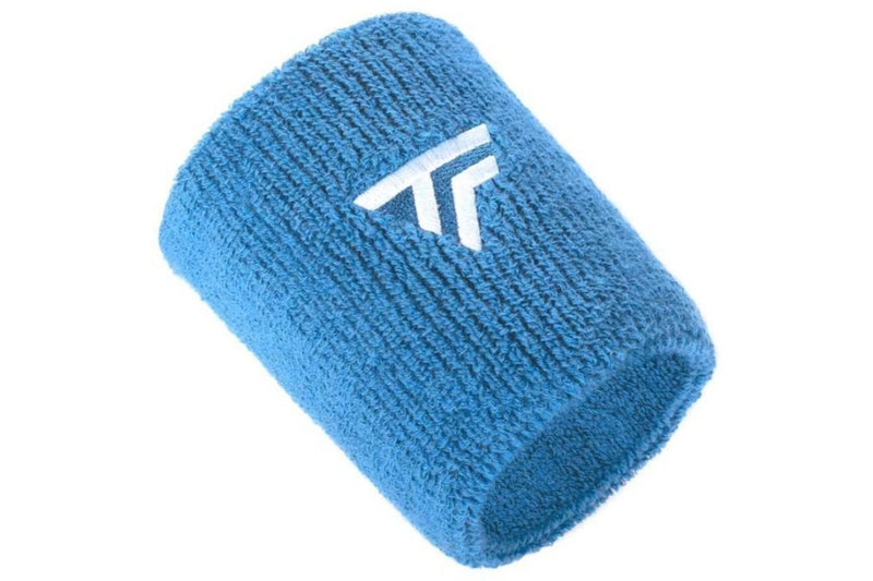 Tecnifibre Tennis XL Wristband Wrist Bands Sweatband Sport Squash Cotton - Azur