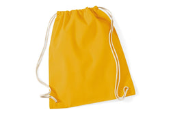 Westford Mill Cotton Gymsac Bag - 12 Litres (Pack of 2) (Mustard) (One Size)